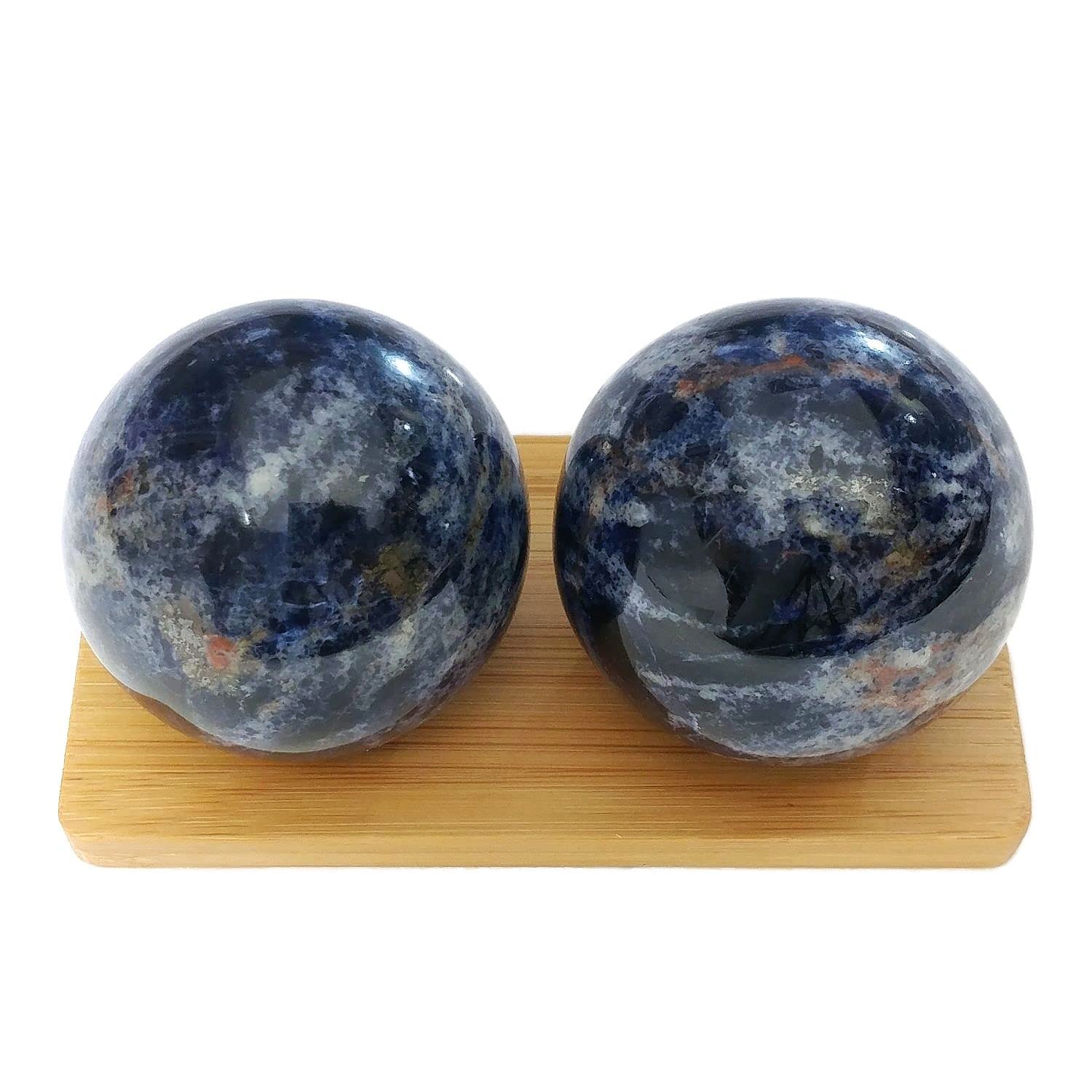 Top Chi Sodalite Baoding Balls for Hand Therapy, Exercise, and Stress Relief (Large 2 Inch)