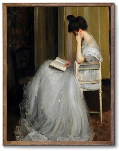 XOCUUI Vintage French Victorian Portrait Decor Woman Reading 8x10