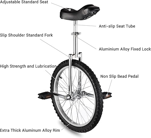 Miniatura 18 de ZeHuoGe Monociclo de rueda de 20 pulgadas con excelente marco de acero de manganeso protección contra fugas Rodamiento silencioso Ciclismo deportes