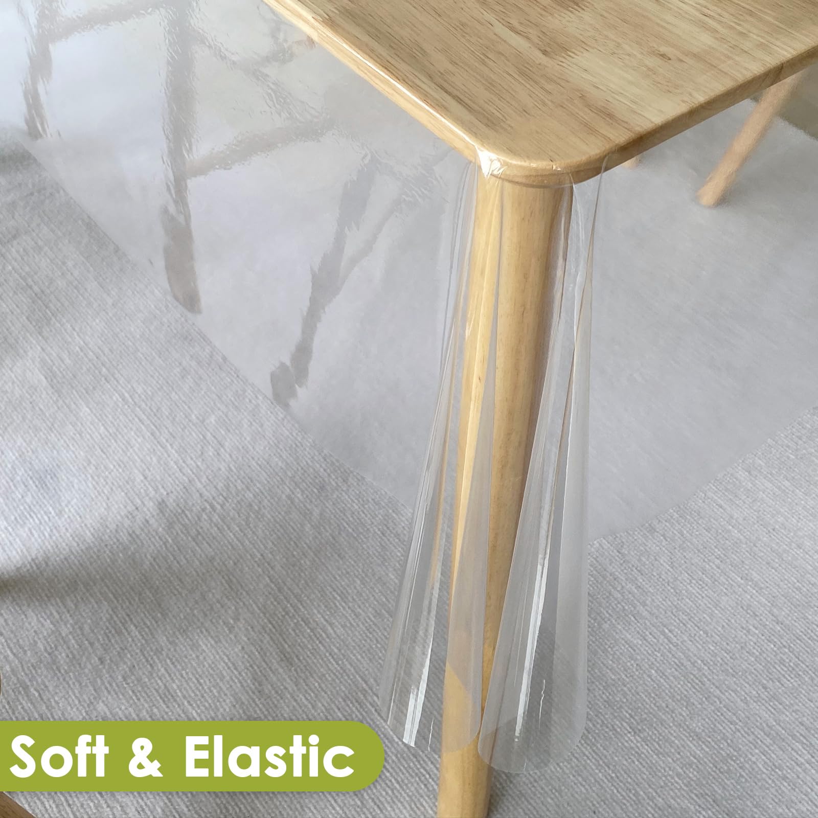 Protector de mesa transparente de 84 x 60 pulgadas, 0.2 mm de grosor, protector de mesa para mesa de comedor, mantel impermeable para cocina, escritorio, escritorio de oficina