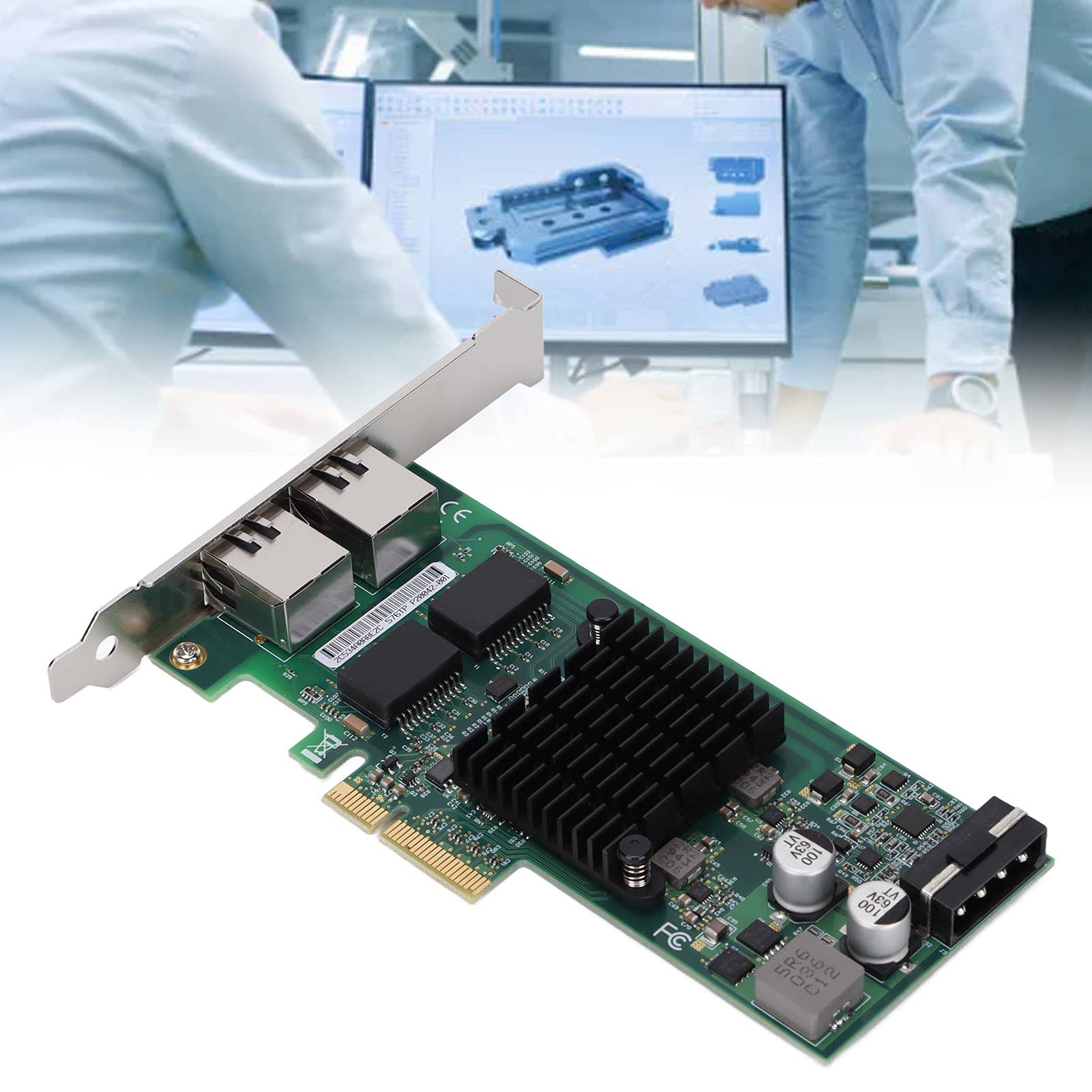 Scheda di Rete a Doppia Porta PCI-E X4 con velocità Gigabit per Applicazioni Server e Workstation Design Compatto