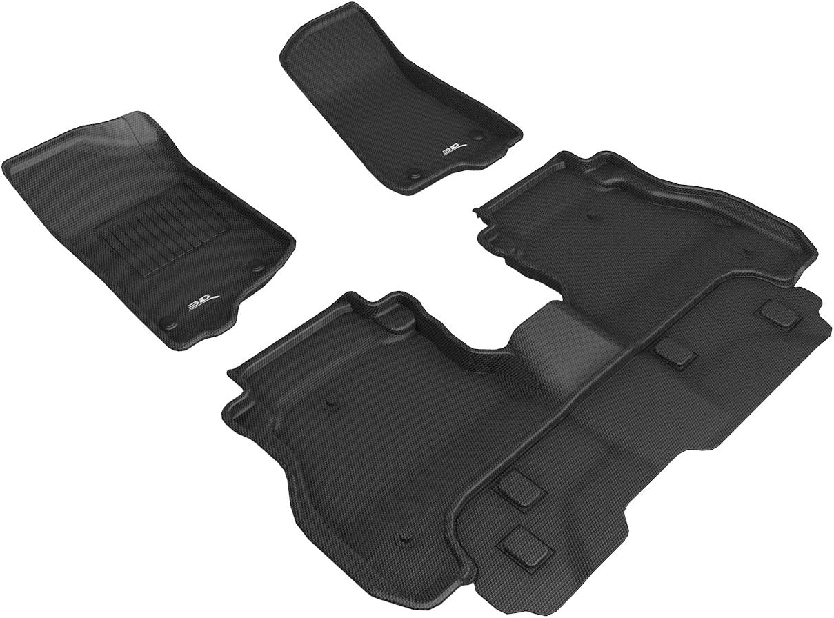 3D MAXpider Custom Fit Kagu Floor Mat (Black) Compatible with Jeep Gladiator (JT) 2020-2026 - Full Set