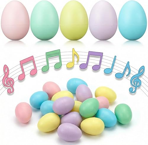 30 piezas de coctelera de huevos de Pascua, de plástico, colorido, percusión musical, maracas, pastel, regalos para rellenos de cesta de Pascua,