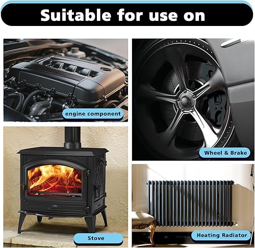 Miniatura 4 de NADAMOO Pintura en aerosol para motor de alta temperatura - Resistente a altas temperaturas hasta 600F315C, acabado mate negro para bloques de