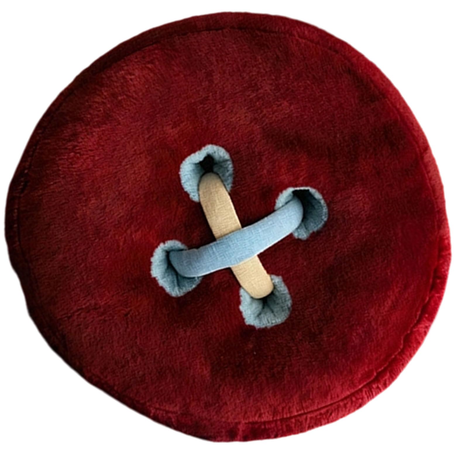 Coussin de siège rond pour coin lecture salon et oreiller en fourrure