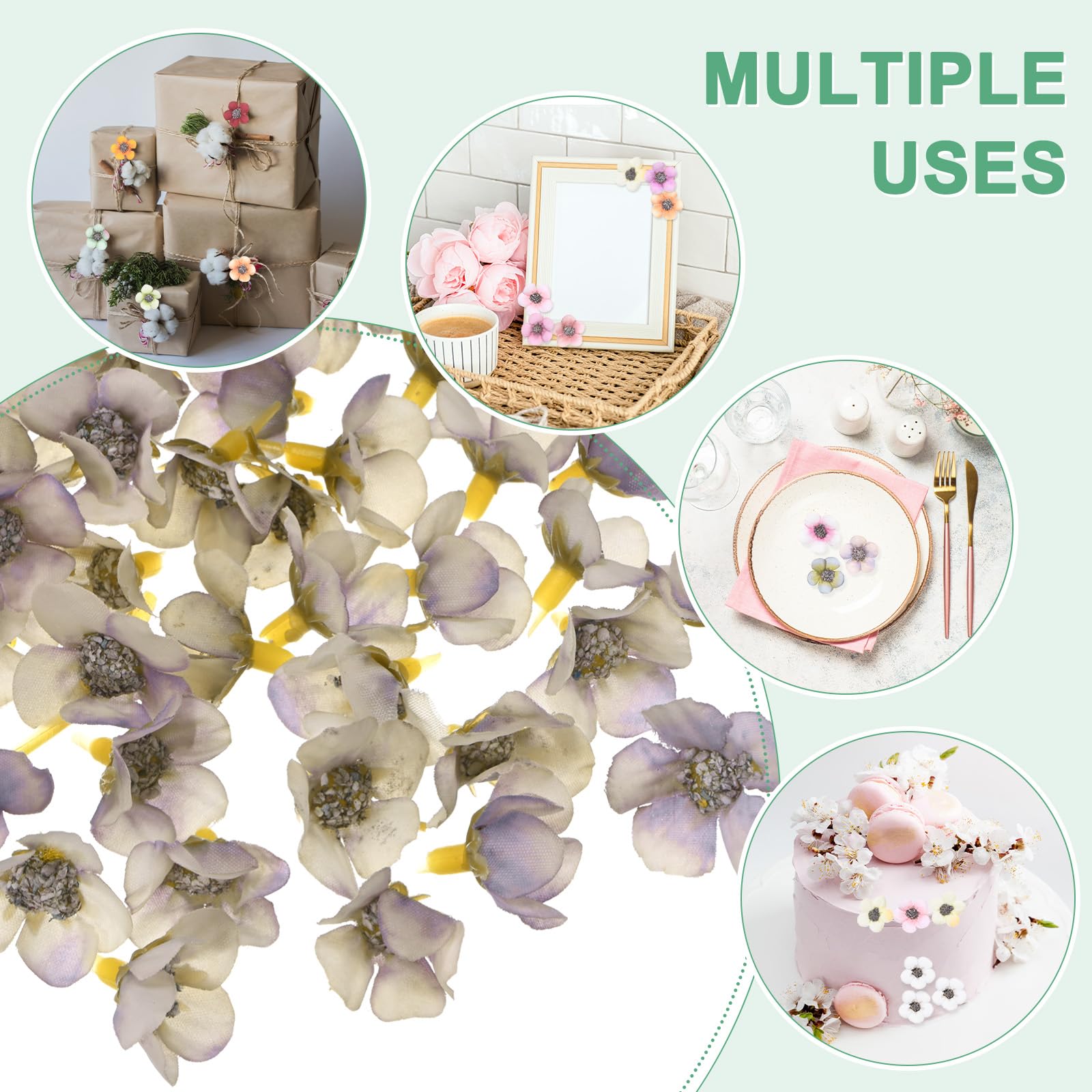 M METERXITY 50-Pack Artificial Flower Heads, Small Silk Faux Daisy Flowers for Wedding/Garland/Hat/Shoes/Party Decoration - Image 4