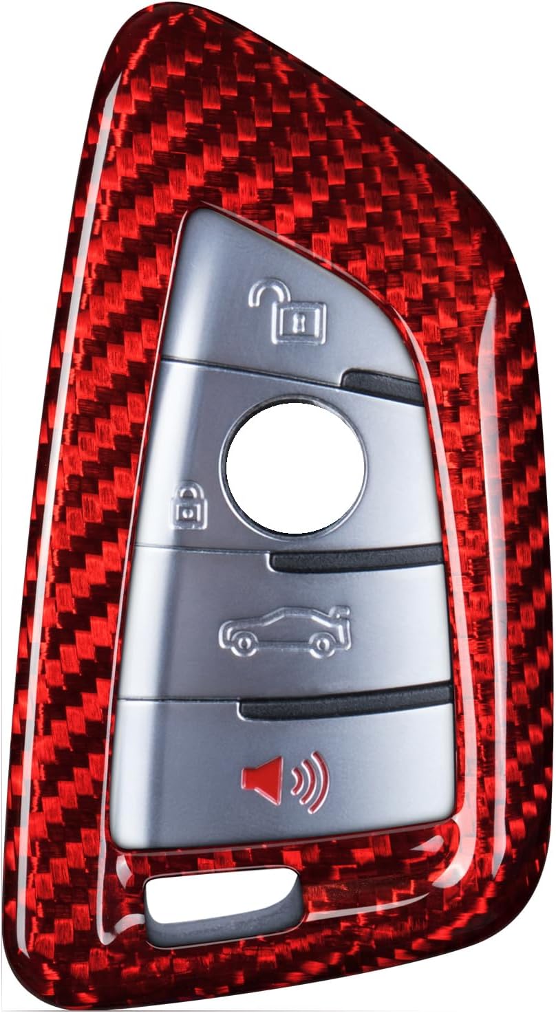 Key Fob Cover Compatible with BMW Key Fob Protecetor Compatible with BMW 2 3 4 5 6 6GT 7 8 Series,X1 X2 X3 X4 X5 X6 X7 M3 M4 M5 M8 X3M X4M X5M X6M Z4 2014-2024, Glass Fiber, Red