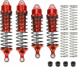 Full Alloy Front and Rear Shock Absorber for 1-10 Losi Lasernut U4 Tenacity DB and TT Pro SCT Upgrade Parts (Red)