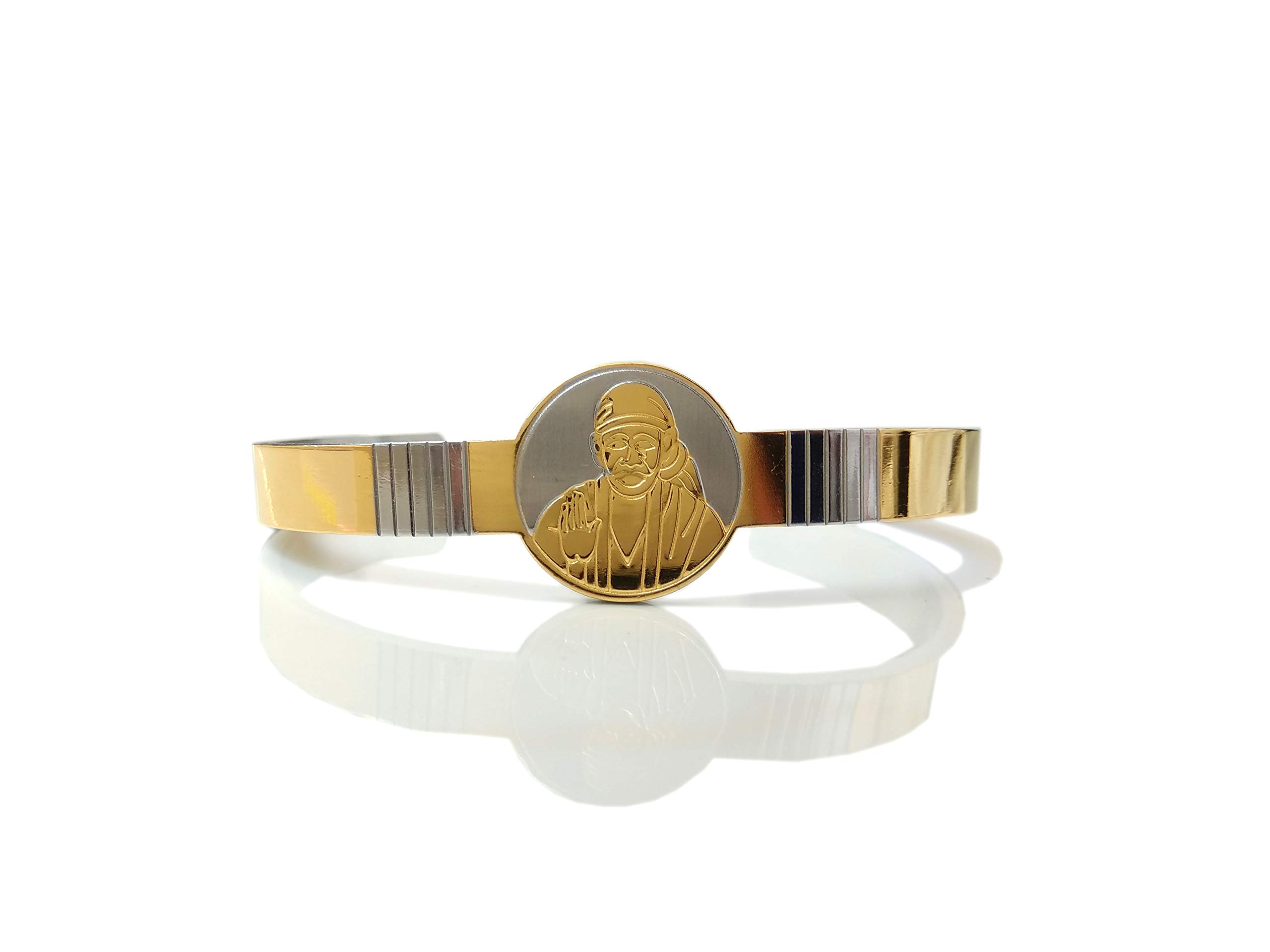 SHINDE EXPORTS Shirdi Saibaba Kada Bracelet Gold Plated for Men 7mm Width Free Size. (Design 6) (B07Q1L1Y4F) Amazon Price History, Amazon Price Tracker