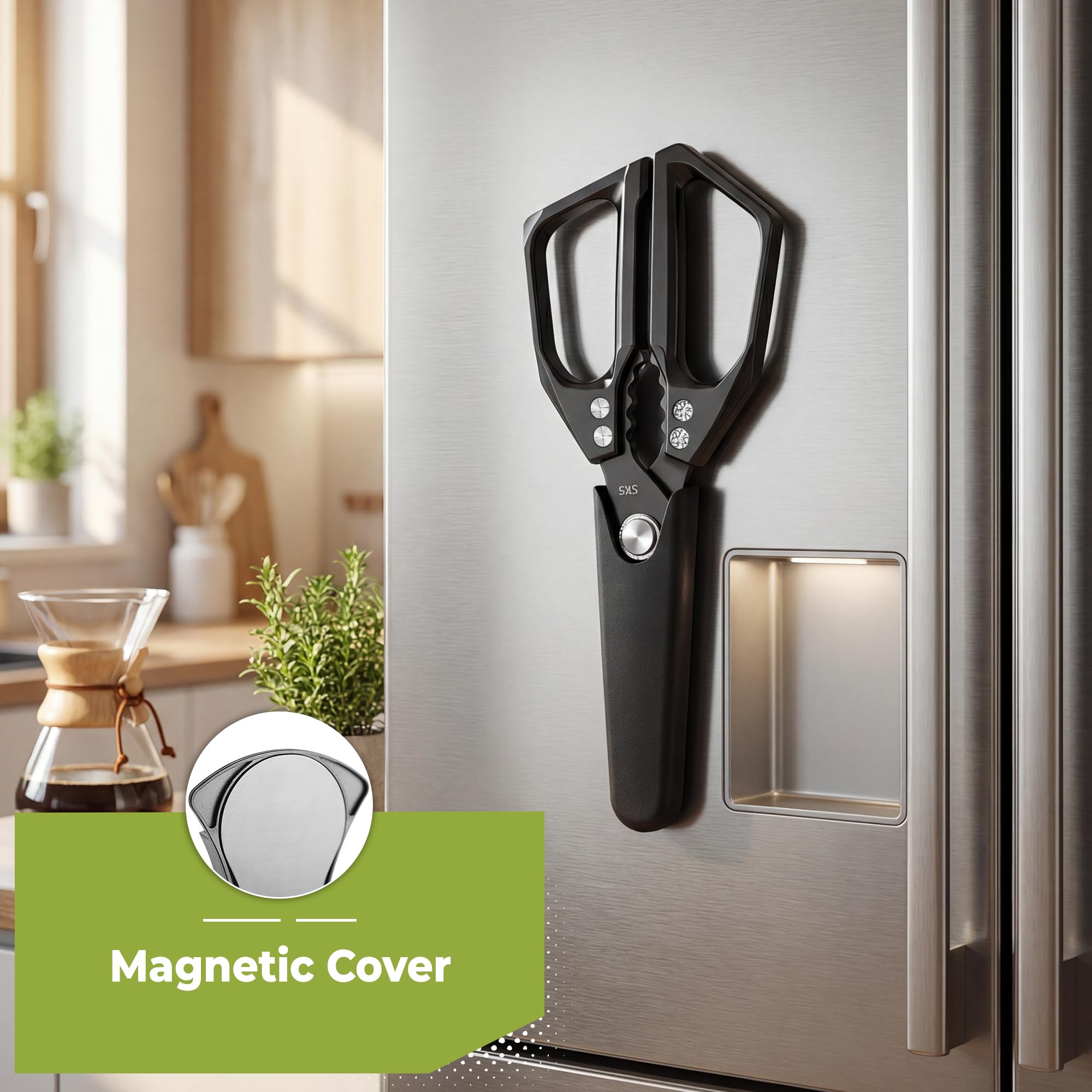 Forbici da Cucina Professionali in Acciaio Inox Hi Nature Multiuso con Coprilama Protettivo