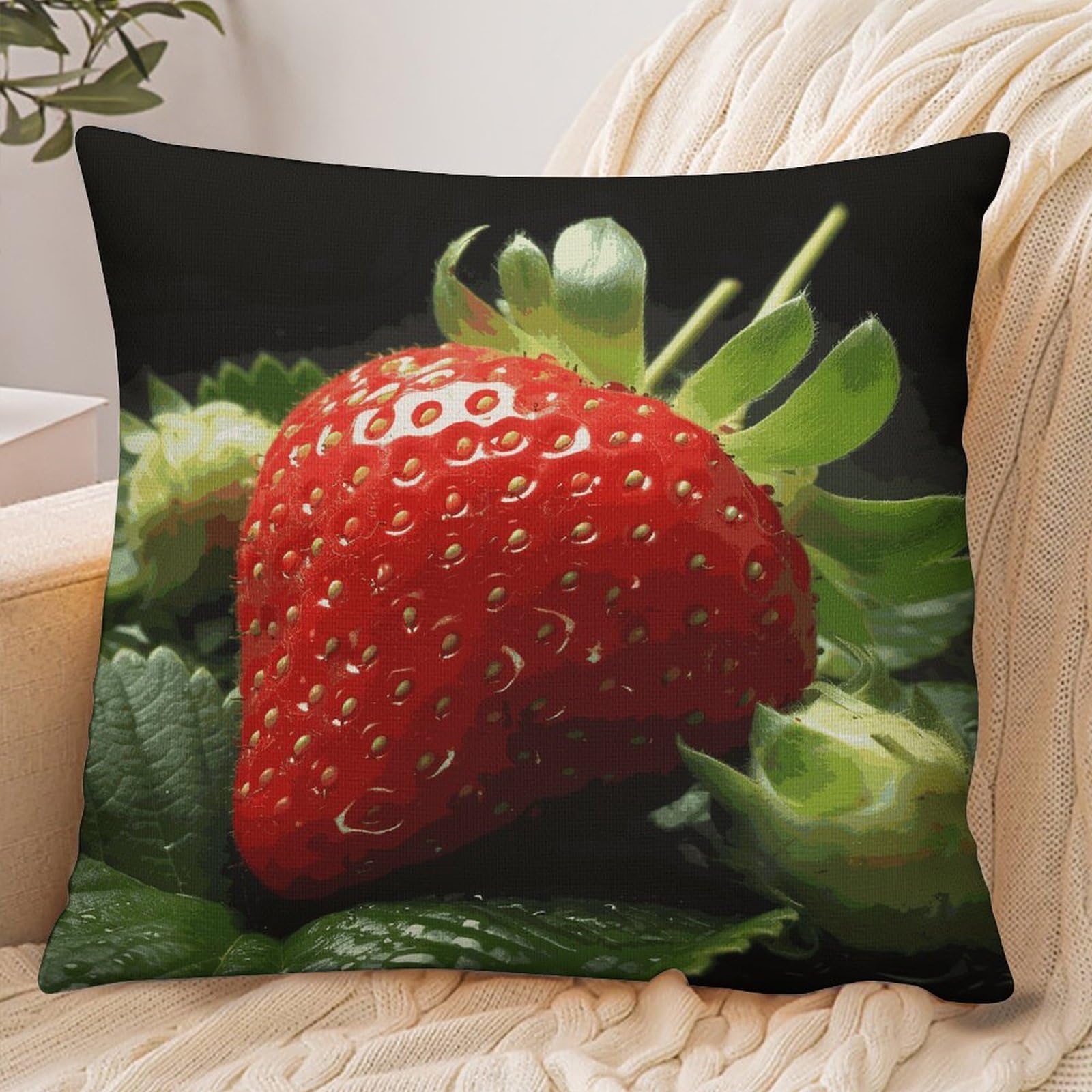 Fekiloot Style Fruit Strawberry Pillowcase Pillow Sham Pillow Case