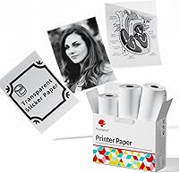 Vista 15 de Phomemo Papel Térmico Autoadhesivo Blanco, Etiqueta Adhesiva Brillante Imprimible para Phomemo M02/M02 Pro/M02S/P2S/M03/M04S Mini Impresora