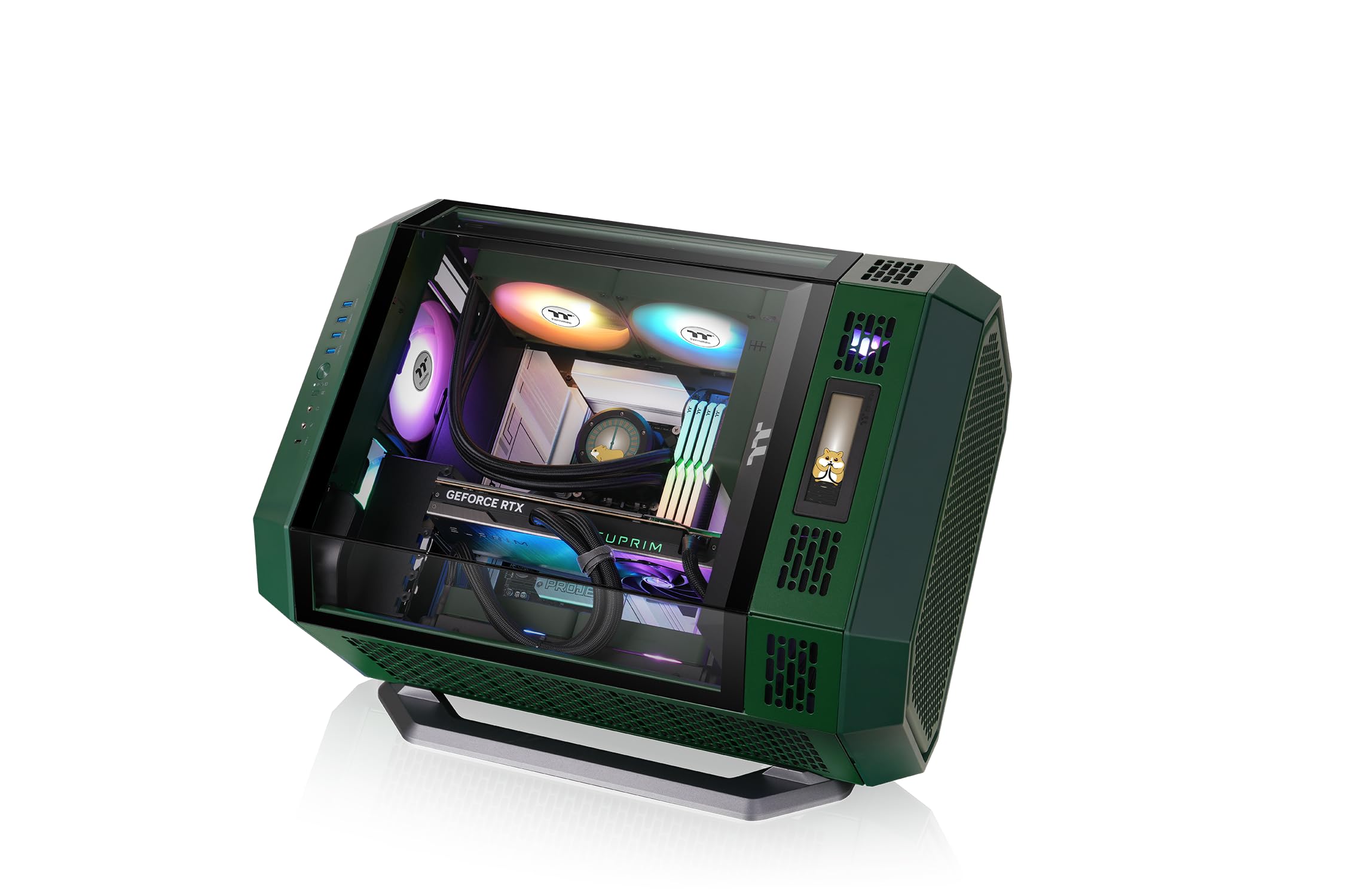 Thermaltake The Tower 600 Stand Kit Racing Green | Gehäuse Stand Kit | Horizontale Platzierung | Display Ständer und Abdeckplatte | Anti Kratz Gummipads | Anti Rutsch Design