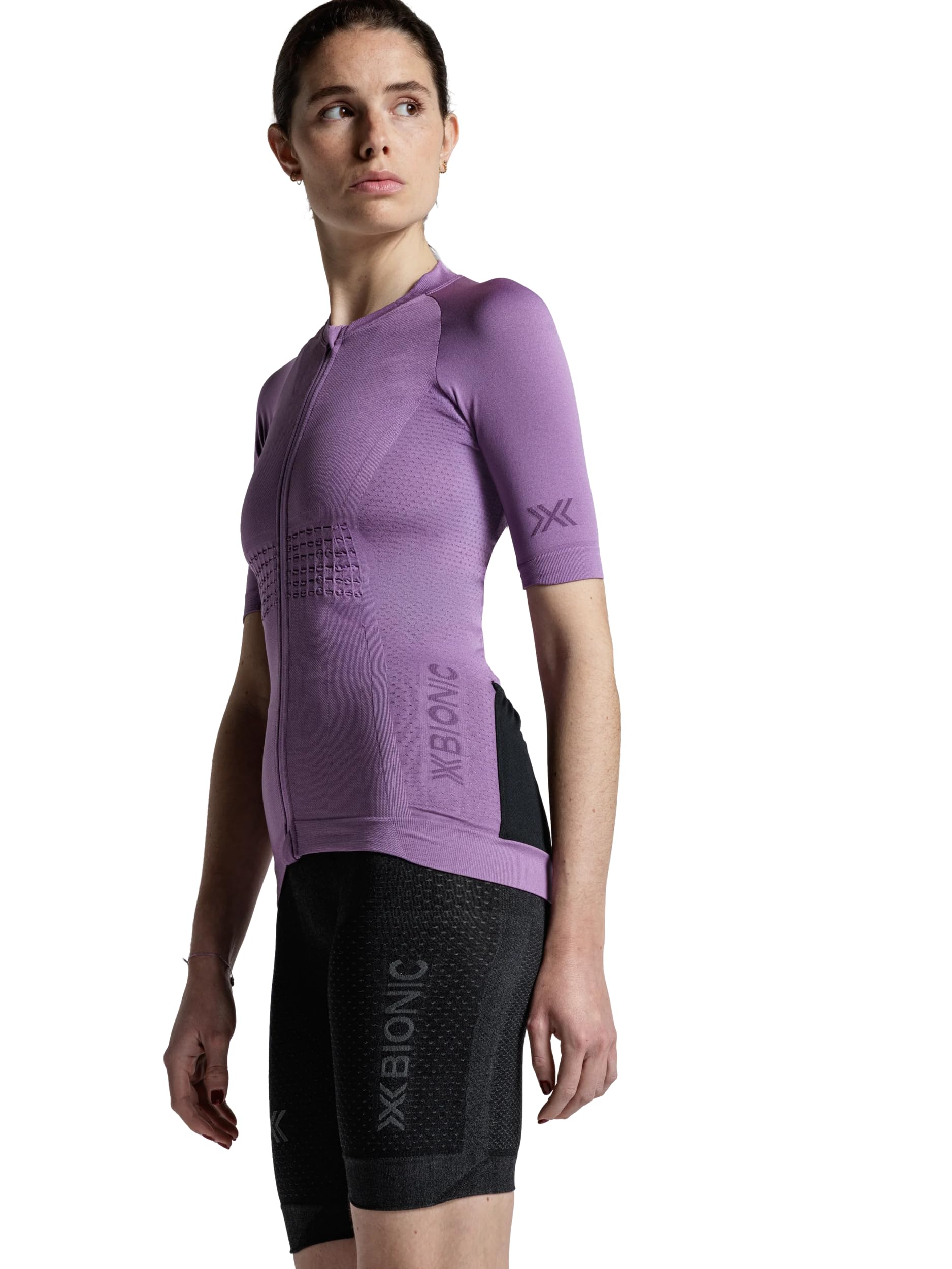 X-Bionic Xceed Ride Koszulka z krótkim rękawem dla kobiet - wysokowydajna koszulka kolarska z technologią HygroDiffuser i VectorSphere - oddychająca siateczka - Dusty Rose/Dark Dusty Rose, S