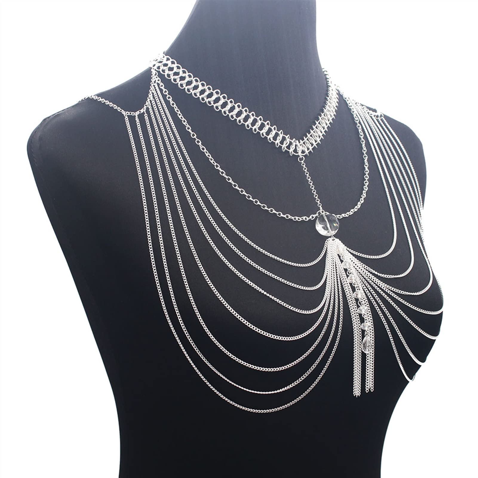 Catene per il corpo da donna Catena per la spalla Gioielli per il corpo Nappa Accessorio per gioielli per la spalla Accessori per la catena del corpo di moda per le donne Catene per la vita dei