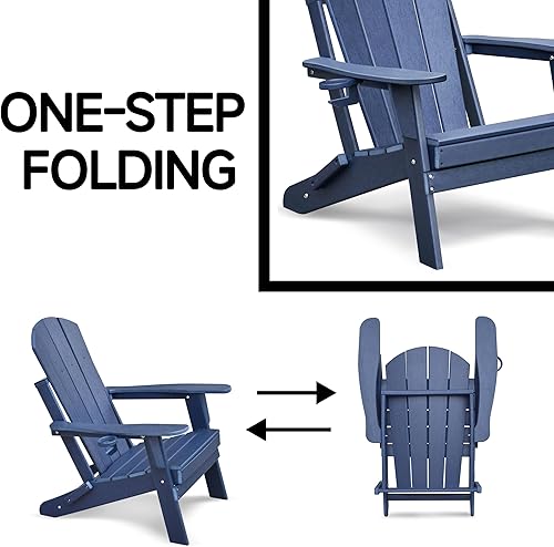 Miniatura 5 de Adirondack - Silla de patio, sillas de exterior resistentes a la intemperie para césped, patio trasero, jardín, hoguera, sillas de plástico para