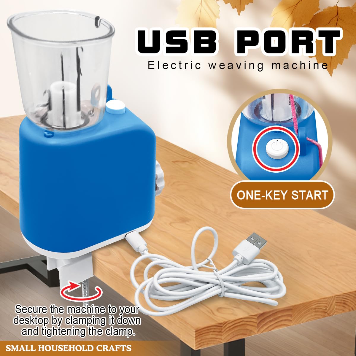 Macchina per maglieria elettrica, molto efficiente, produzione automatica di tubi per maglieria, telaio per cordoncino decorativo, macchina per uncinetto fai da te per adulti e bambini, facile da