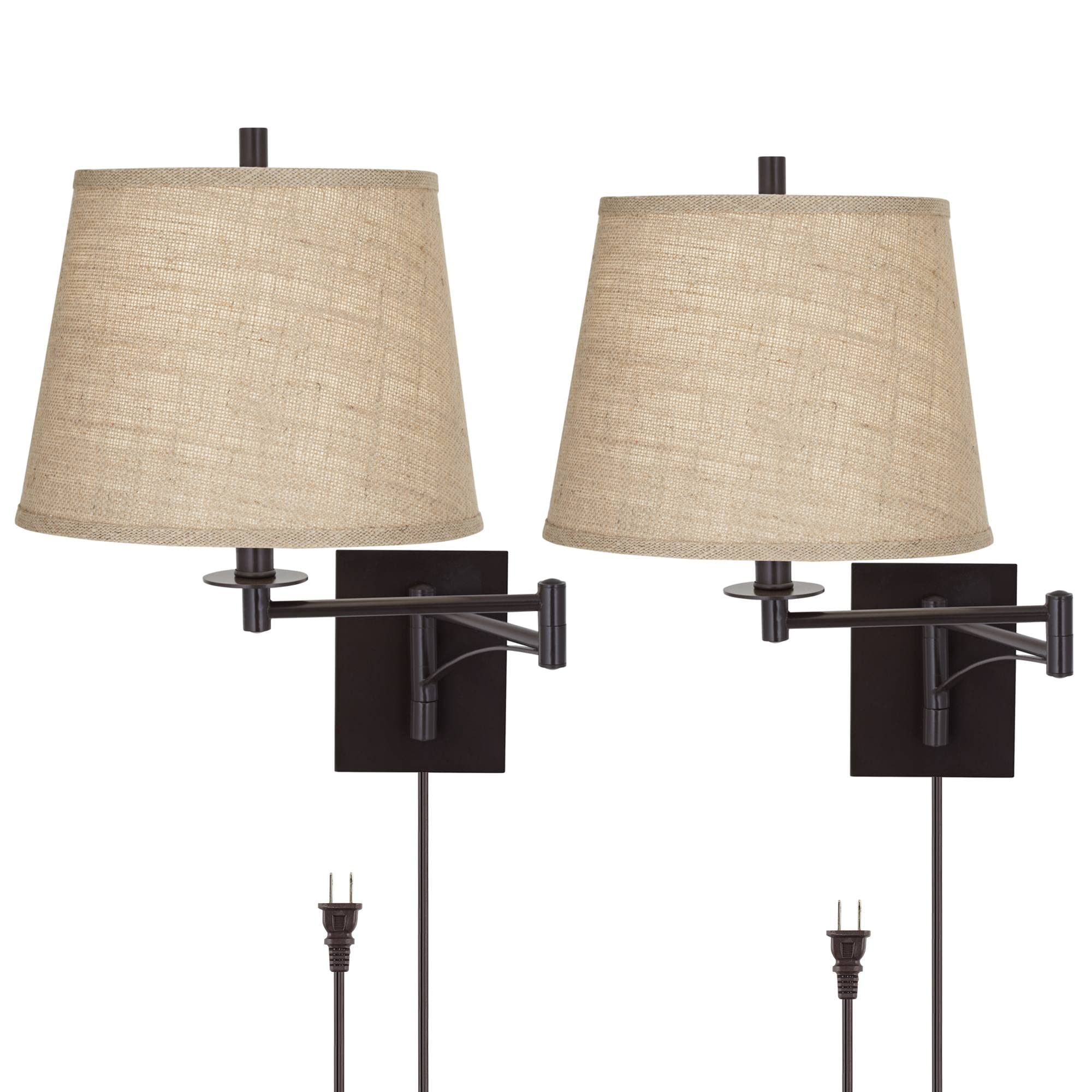 Franklin Iron Works Brinly Farmhouse Rustic Swing Arm Wall Lamps