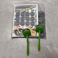 Vista 4 de 18 esponjas de acero inoxidable para limpiar utensilios de cocina con mango (paquete de 18)