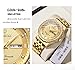 FANMIS His and Hers Couples Watches for Men and Women Stainless Steel Pair Watch Business Waterproof Quartz Analog Watch Valentines Day Gifts for Lover (Gold Gold)