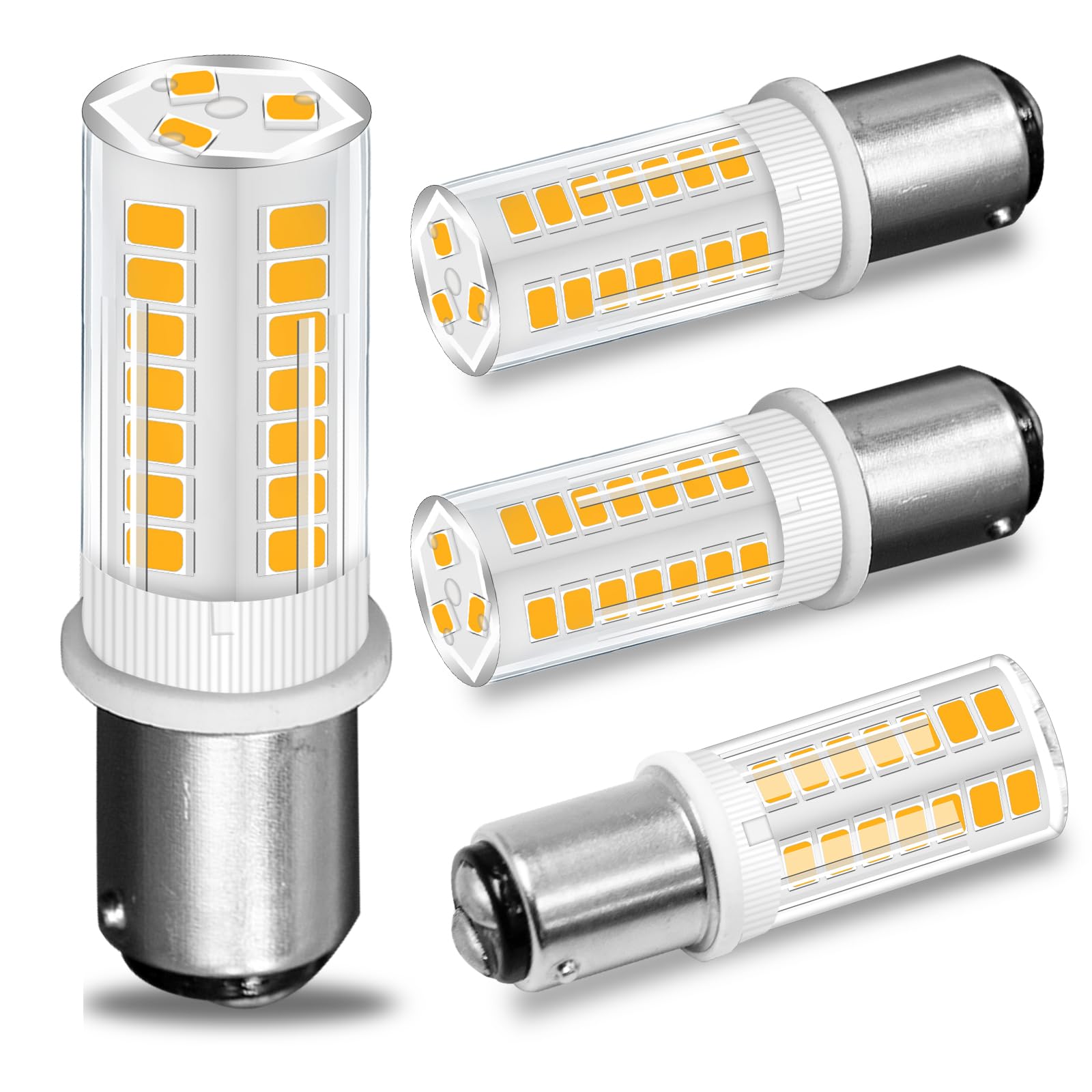 ZHENMING B15D LED Dimmbar 4W B15D Warmweiß 3000K Glühbirne 30W 35W 40W Halogen Equivalent SBC Kleine Bajonett LED Birnen 230V Nähmaschine Licht (4er Pack)