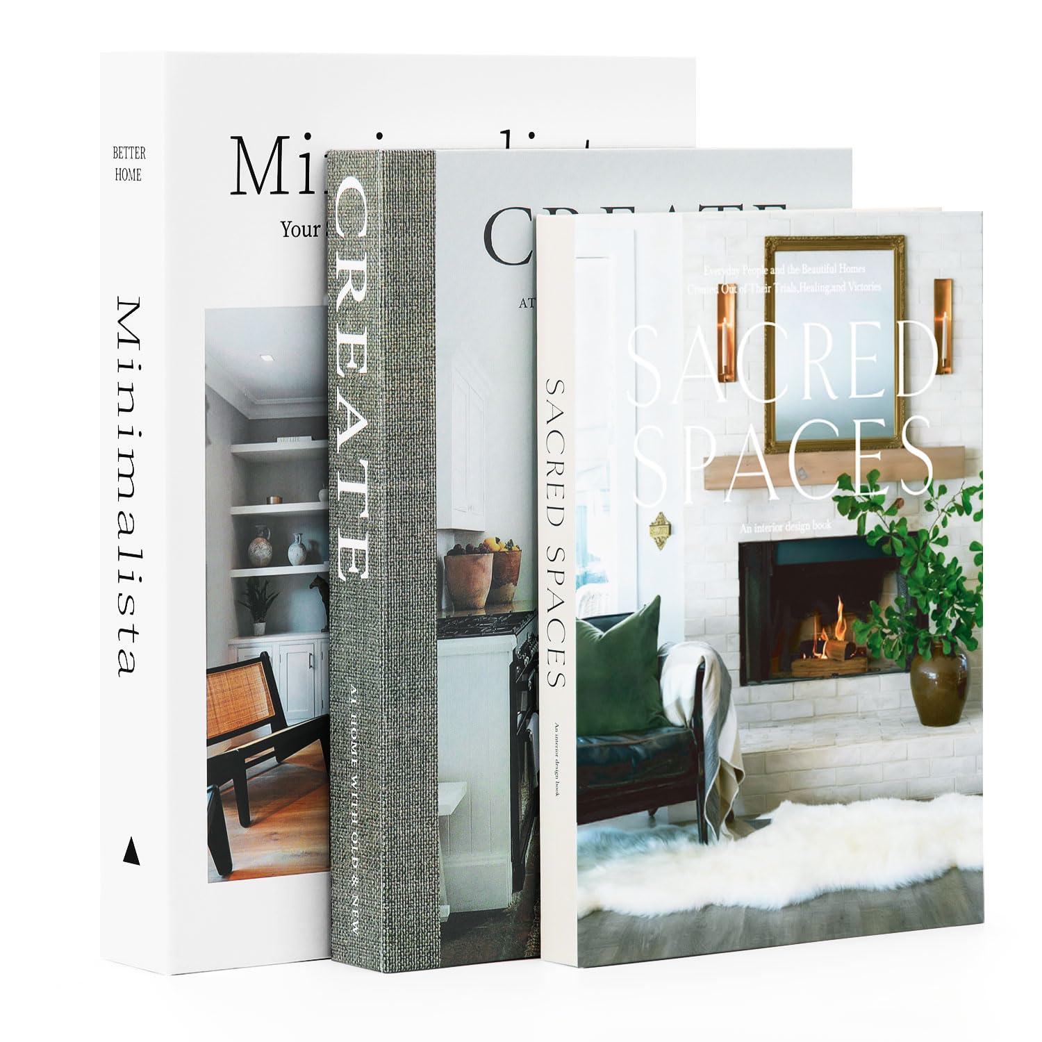 Faux livre déco de rangement lot de 3 boîtes de rangement cachées design