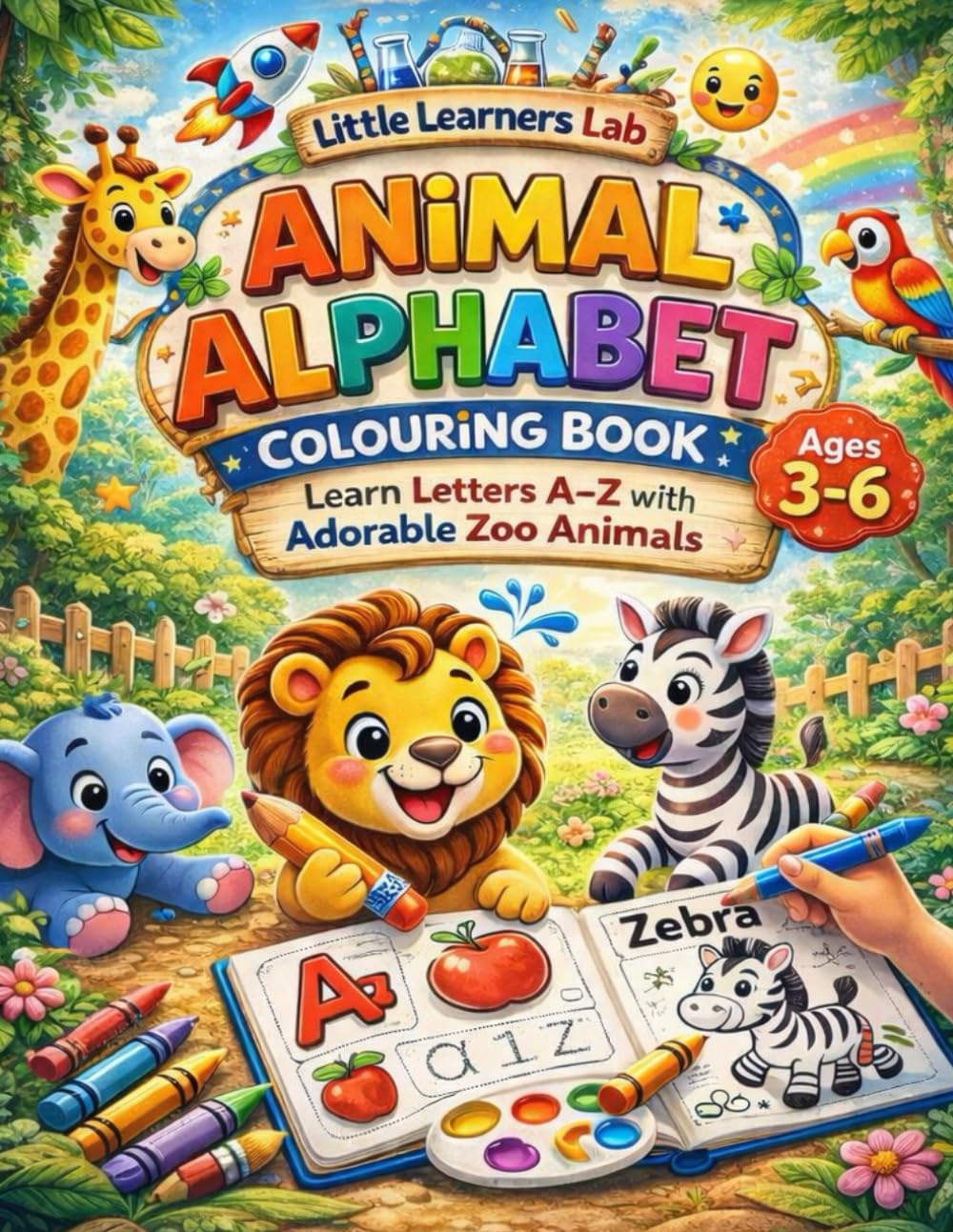Little Learns Lab Zoo: Colouring & ABC Book