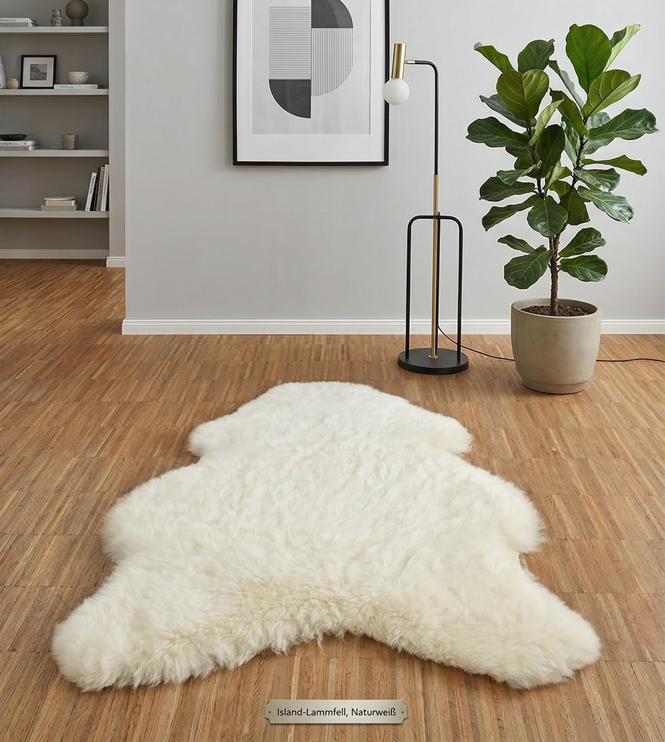 Island Lammfell kurzhaar creme weiß 120 x 70 cm– echtes Schaffell Teppich weich & dicht | isländisches Lammfell natur, Fell Teppich für Sofa, Bett & Stuhl | Premium Echtfell Wohnaccessoire