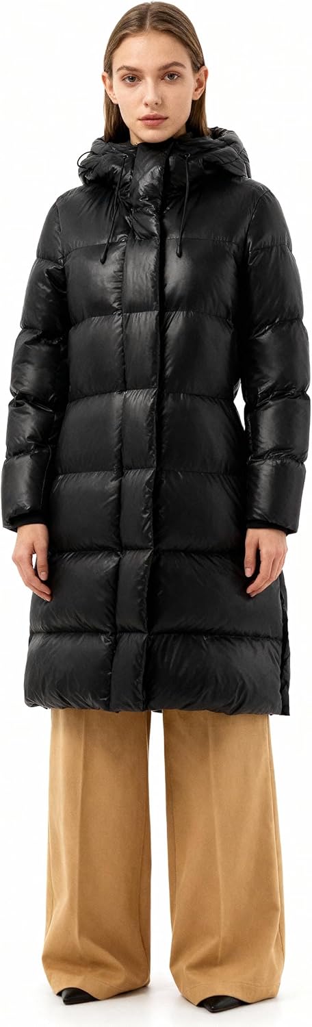 wantdo Women's Long Winter Coat Thicken Puffer Jacket Warm Hooded Parka - Image 2