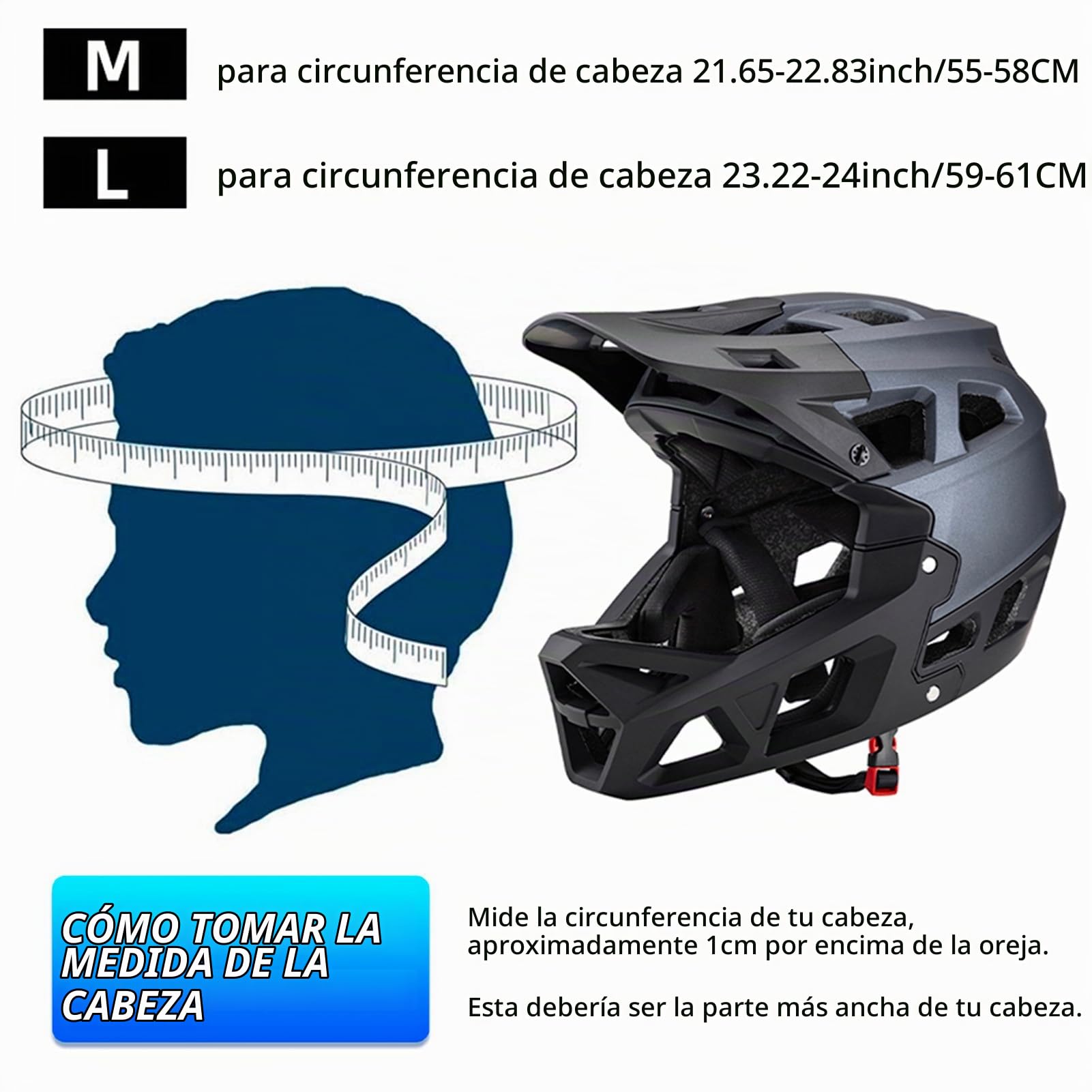 Casco de Bicicleta de Montaña para Adultos, Casco Descenso para Hombres y Mujeres con Más 31 Respiraderos, Bicicleta con Visera (VroomotoFgIB-BG-M)