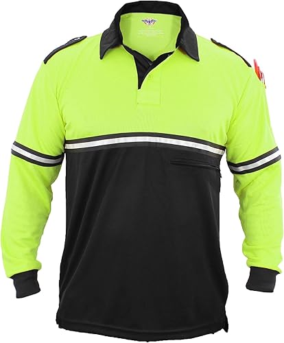 First Class Camisa de patrulla de bicicleta de dos tonos 100% poliéster con bolsillo con cremallera - manga larga