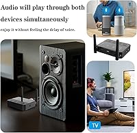 Vista 5 de eppfun Receptor transmisor Bluetooth 5.2 para TV Home Stereo BT auriculares, aptX baja latencia y HD Bluetooth adaptador de audio, divisor