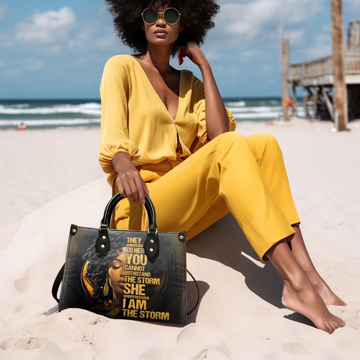 Sistabag Leather Handbag For Black Women - Large Size Leather Totebag - Christmas Gifts For Women, Christmas Purse For Mom - Image 2