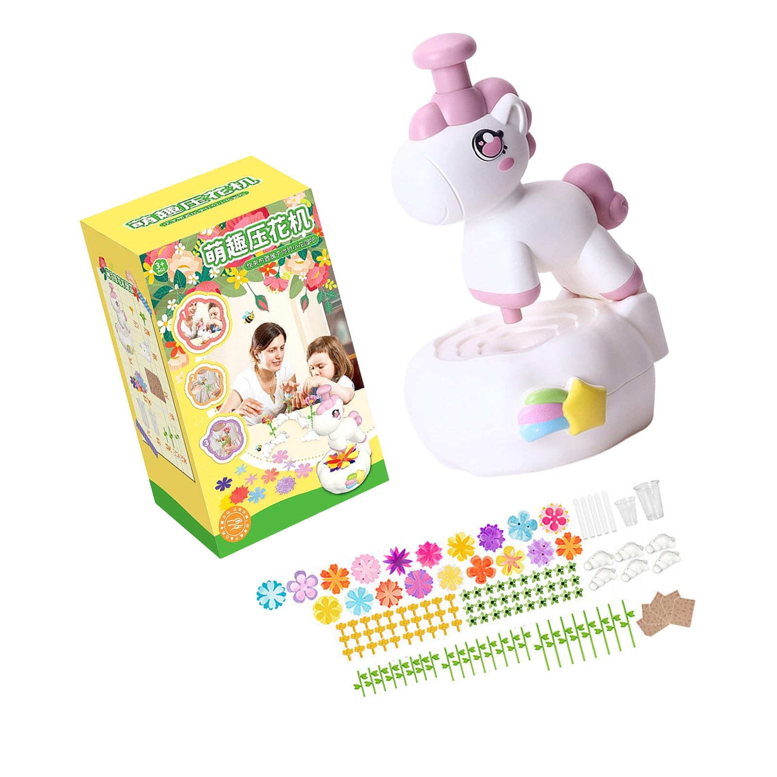 Wiffe Kreative handgefertigte Blumenpress Sets, Blumenmacher Maschinenspielzeug mit Zubehör für, Partys, Versammlungen, Bastelaktivitäten, Bastelpress Set