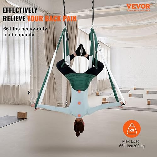 Miniatura 2 de VEVOR Juego de columpio de yoga aéreo, hamaca de yoga de 2.7 yardas, columpio colgante de inversión, equipo de inversión de trapecio con accesorios