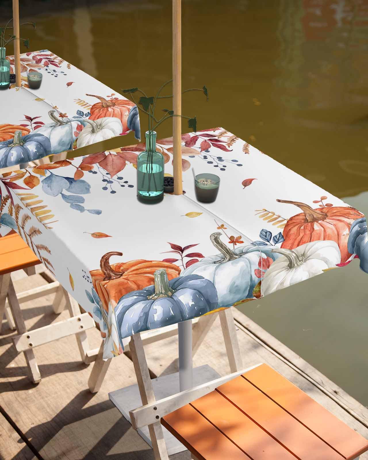 ARTSHOWING Thanksgiving Autumn Outdoor Tablecloth 54