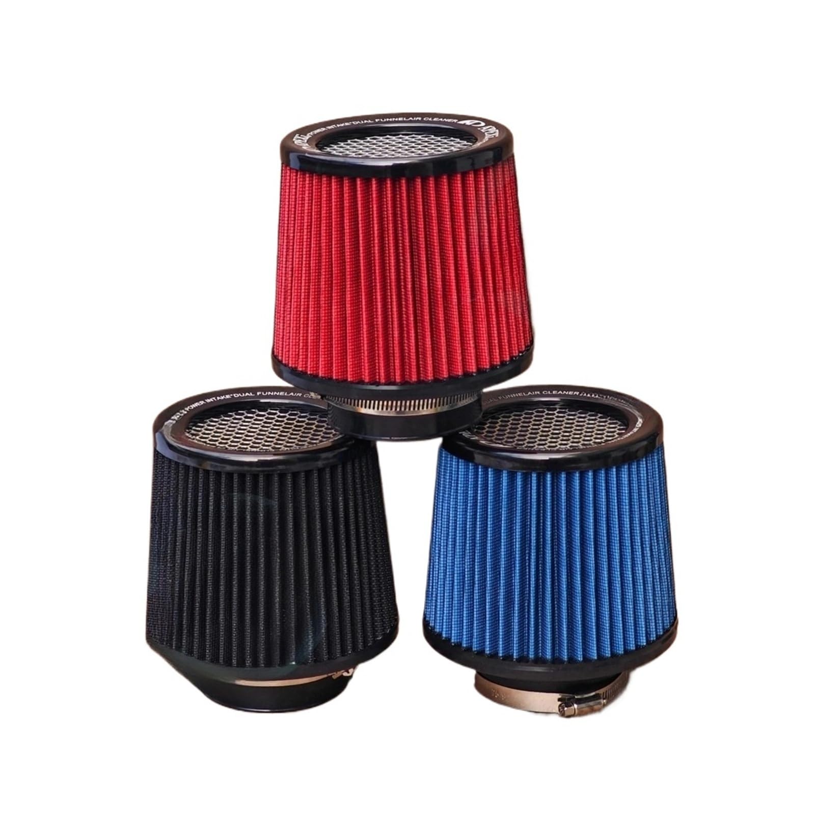 Universal 3inch 76mm Apexi Power Intake Dual Funnel Cleaner High Flow Intake Air Filter(Left)