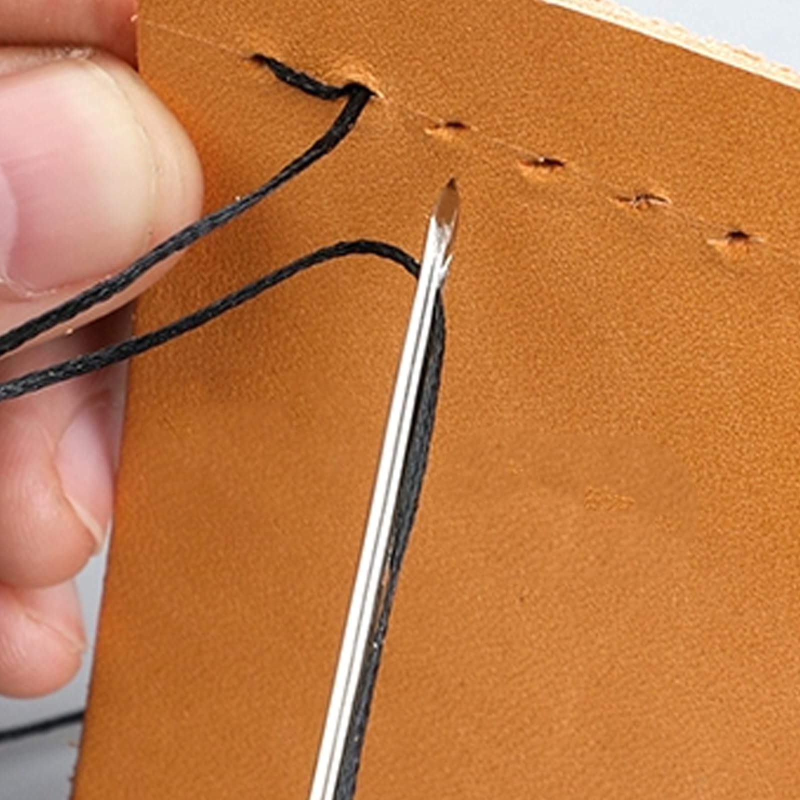 Set Awl in pelle, Strumento di riparazione della scarpa in pelle dell'ago da cucire, Ago da cucire automatico della cucitura della cucitura, Per la cucitura rapida, 3 aghi + manico di rame