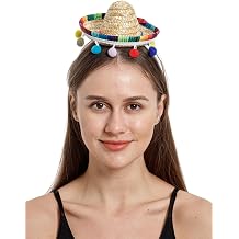 Lastclream Cinco De Mayo Sombrero Hats for Women Mexican Mini Sombrero Headband Party Decorations Accessories Headwear