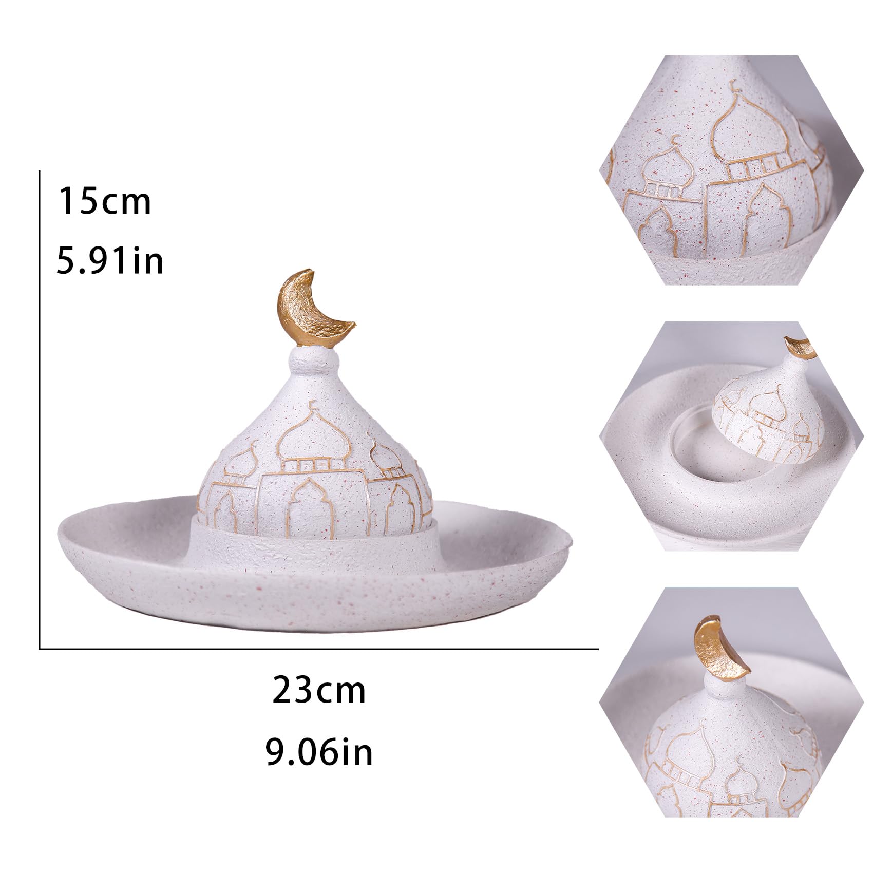 Ramadan Eid Decorazioni per la casa 2025 Torre della moschea oro e bianca Eid Mubarak decore islamico