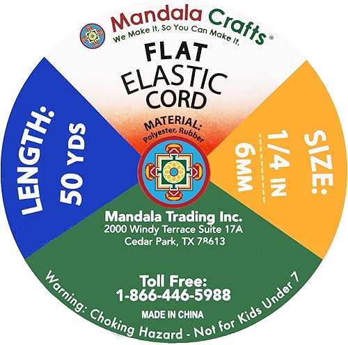 Vista 15 de Mandala Crafts - Rollo de cordón elástico plano para costura y manualidades Beige