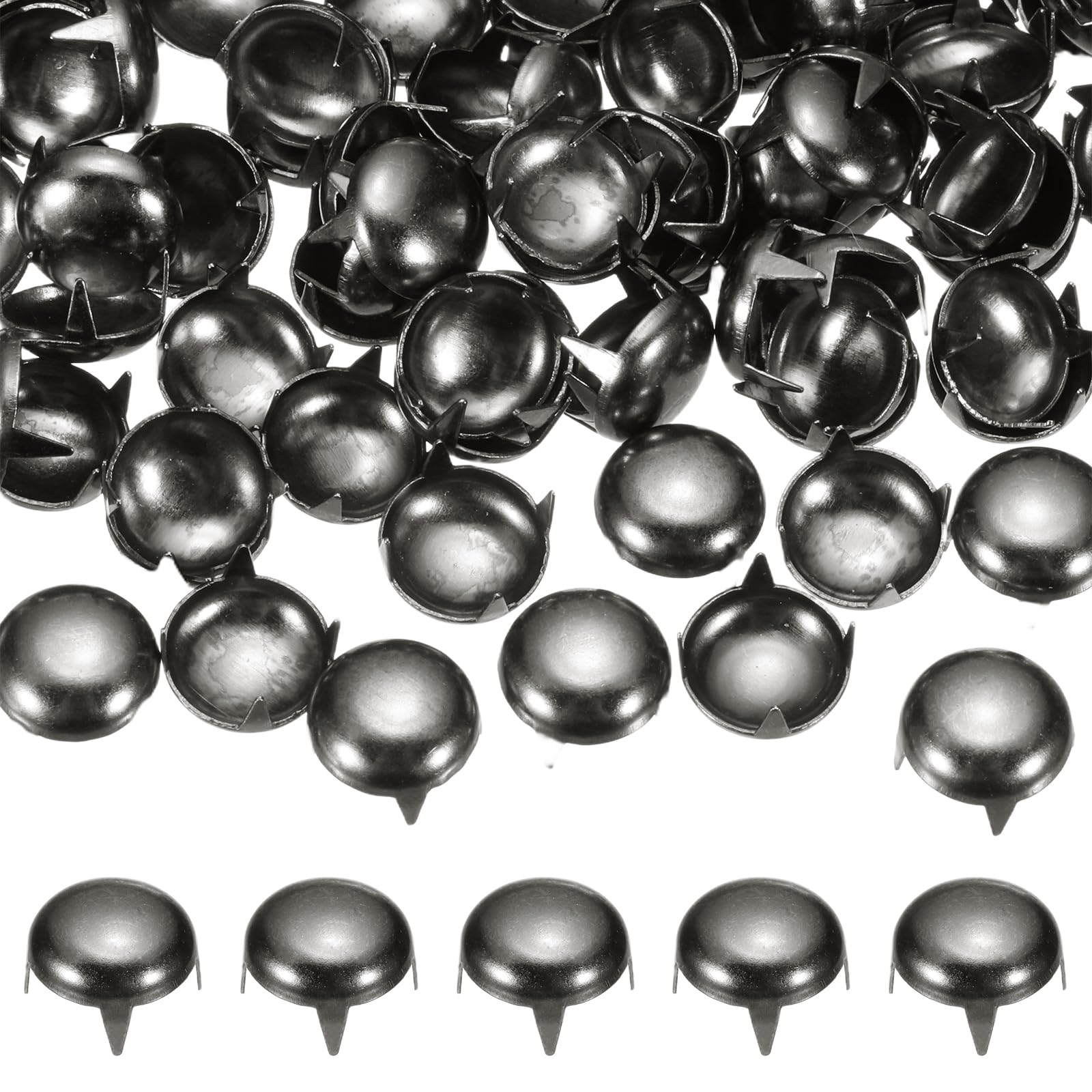 PATIKIL 9mm Round Dome Rivet, 180 Pcs Metal 4 Claw Spike Spot Stud Punk Rock Rivet Nailhead for DIY Leather Crafting for Decor Repair Clothing Belts Bags Shoes, Brown — image 1