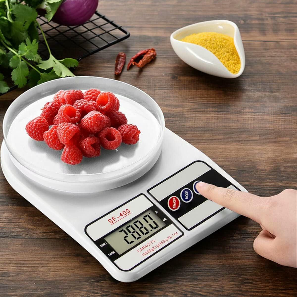 Kitchen Weight Machine 10Kg,1 Year Warranty, Digital Scale with LCD Display 2 Battery, Scale for Home Baking, Cooking & Balance Gym Diet. Weighing Machine with capacity 10Kg, Model- SF400-image-34