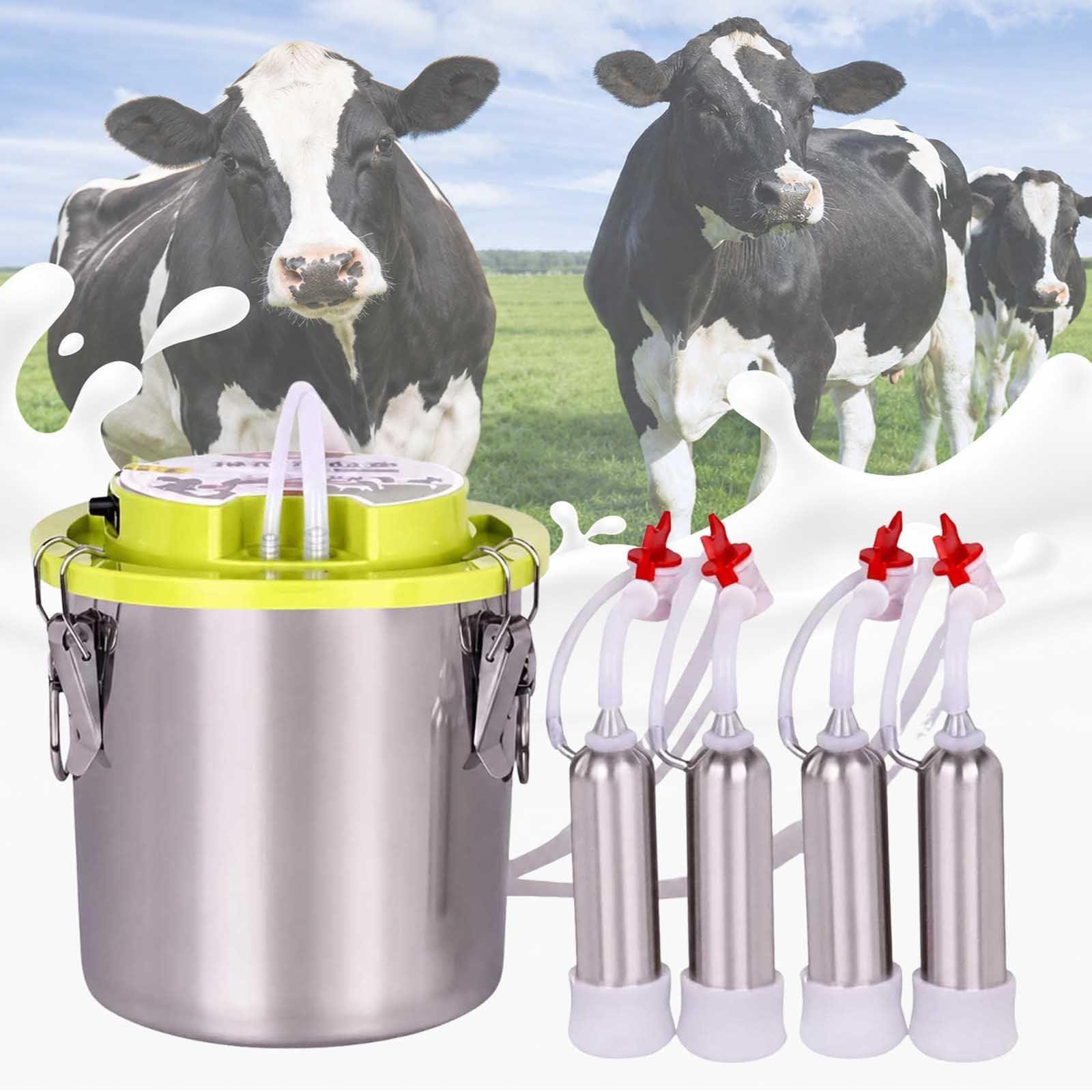aromaoveite Cordless Milking Machine For Cows, 48w Portable Cow Milker With 12l/16l Stainless Steel Bucket, 43–46 Cycles/Min Pulsation, Auto Stop For Dairy Farms 12L-B