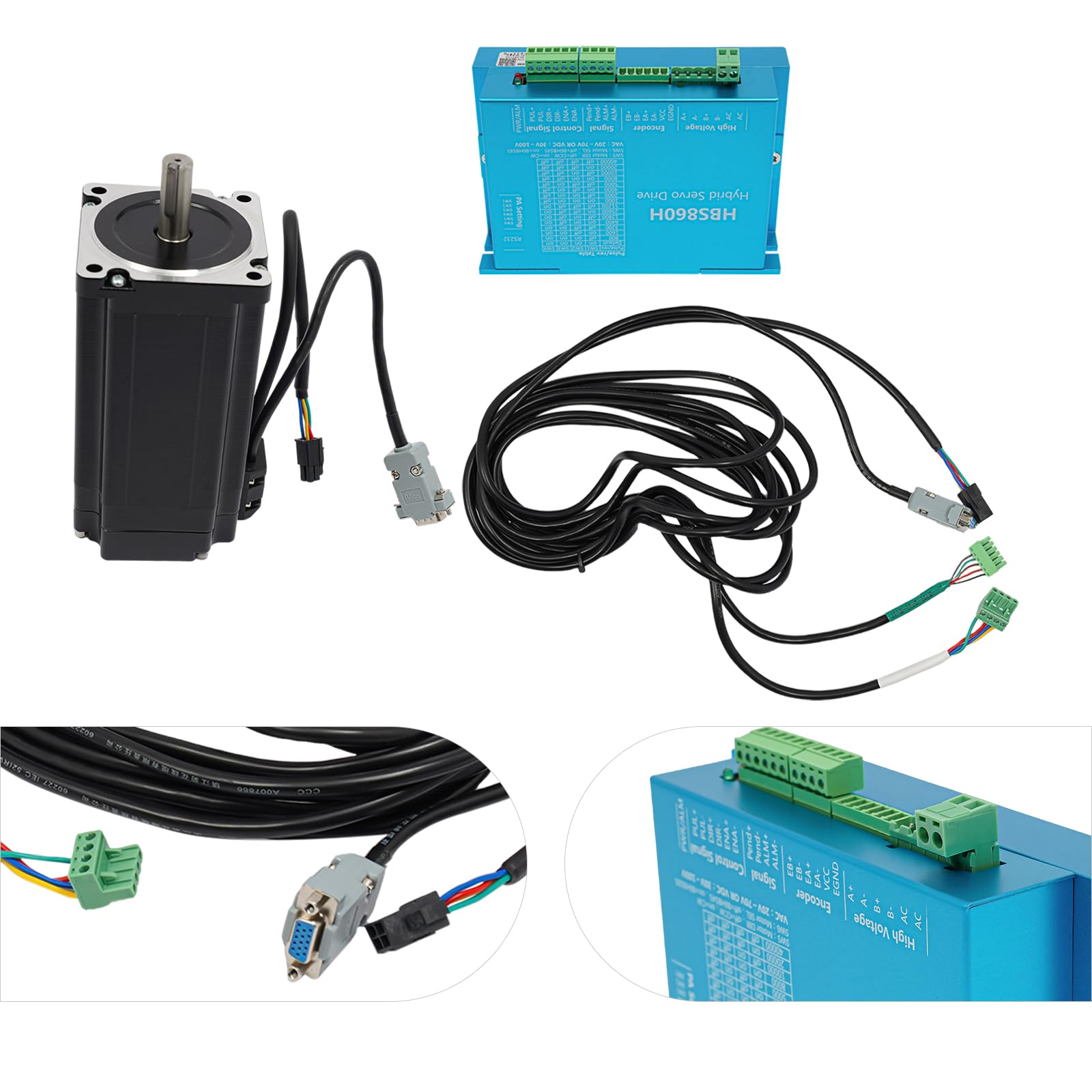 Vollständig geschlossener Schrittmotor 12Nm, 1,8Grad, 5,6 A/Phase, AC 20-80V / DC 24-100V Treiber, 8 A/Phase, Schrittmotortreiber