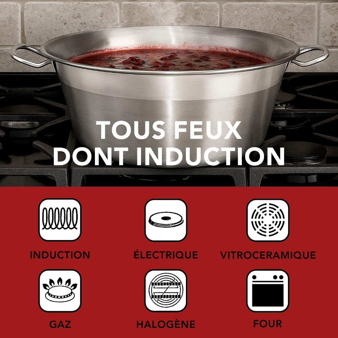 Bassine À Confiture Cuivre 12l - 207031, 41 x 41 x 21 cm