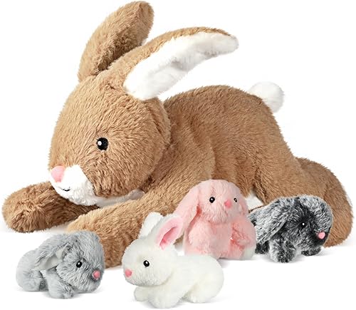 Syhood El juego de 5 piezas de animales de peluche de cebra incluye 1 muñeca grande de peluche con 4 lindas cebras de peluche esponjosas en el