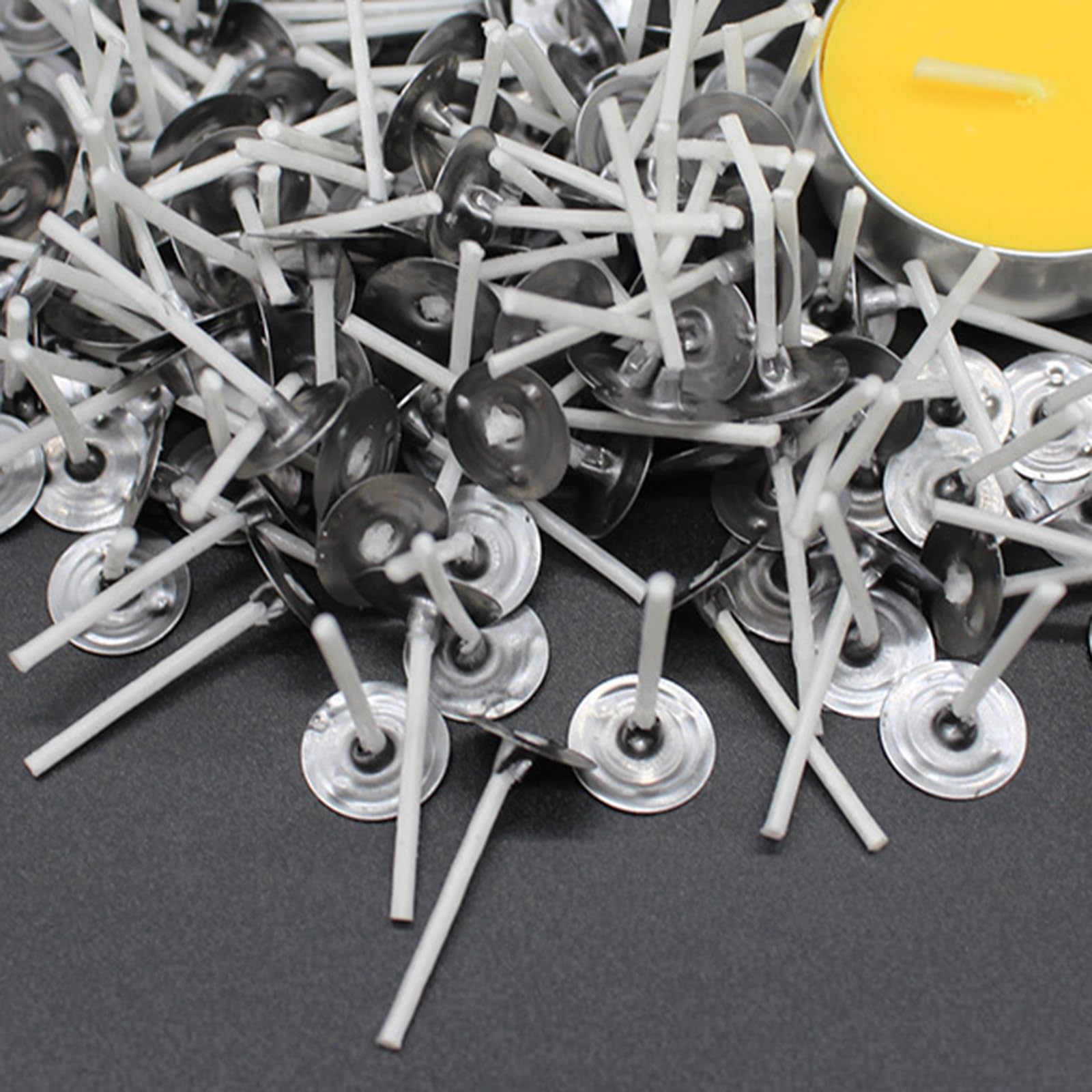 200 Vorgewachste Baumwolldochte Mit Reitern – Für Duft-Teelichter, Bastelprojekte & DIY-Kerzen, Länge Ca. 2,6 Cm