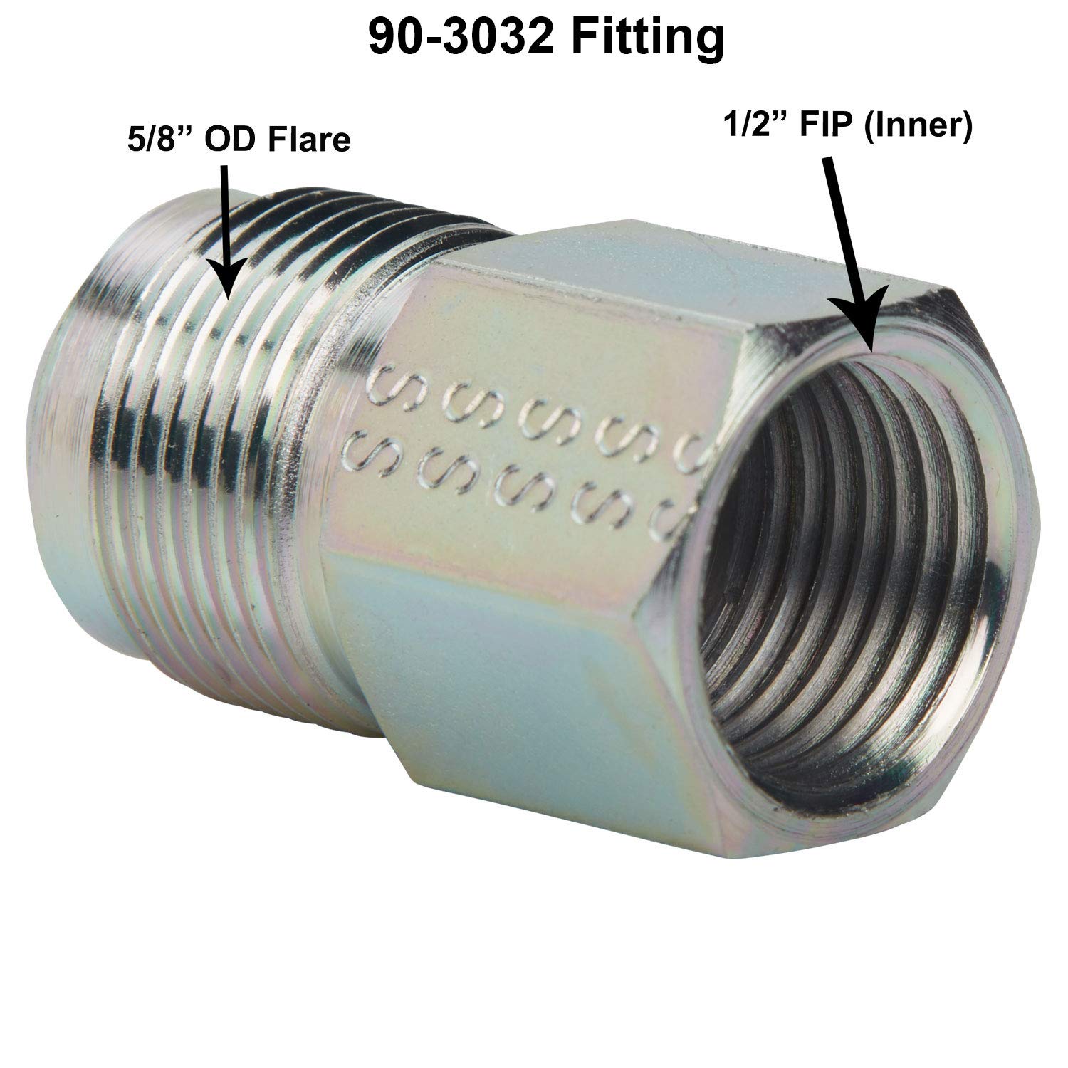 Dormont Safety-Shield 30C-3132-48B - Conector estándar de acero inoxidable recubierto para electrodomésticos de gas de 5/8 pulgadas de diámetro exterior de 1/2 pulgada de diámetro interior, 1/2