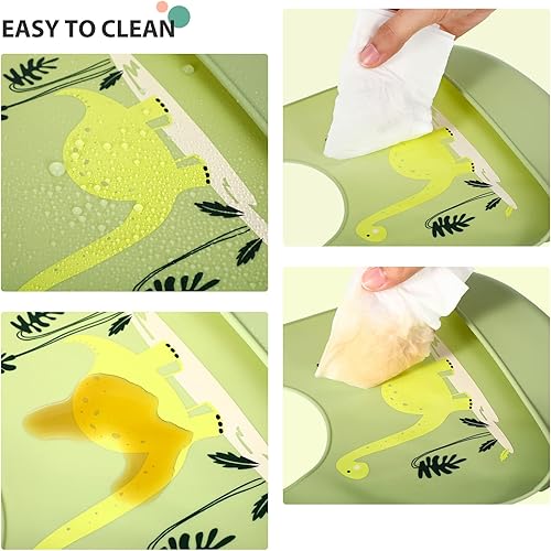 Miniatura 4 de Zhanmai Paquete de 3 baberos de silicona para bebés con cuchara y tenedor, baberos de alimentación de silicona para niños pequeños y niñas (estilo